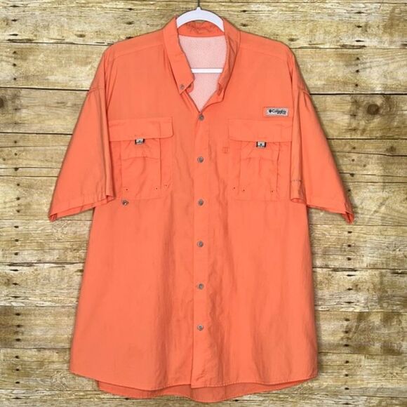 COLUMBIA PFG BUTTON DOWN CLASSIC CASUAL EVERYDAY PERFORMANCE RELAXED SHIRT XXL - Picture 1 of 4